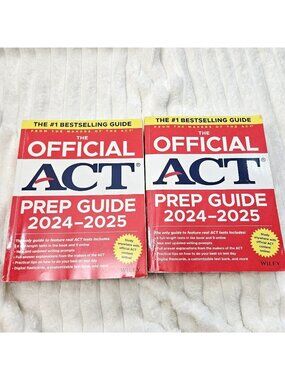 Official ACT Test Prep Study Guide 2 Book Lot High School 2024-2025 College Wile